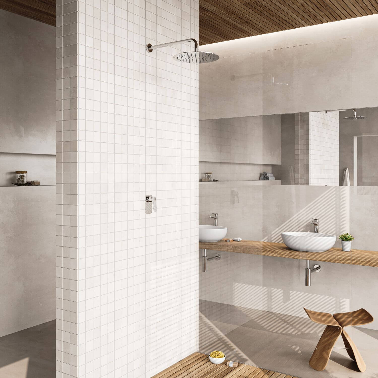 Łazienka w stylu japandi - kolekcja Seppia